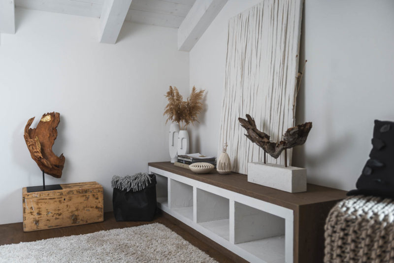 Pouf grigio - beige melange - immagine 4
