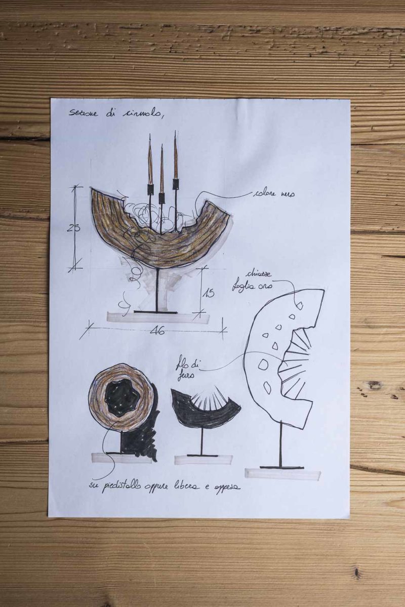 RINASCITA - candelabro con fetta di cirmolo - immagine 2