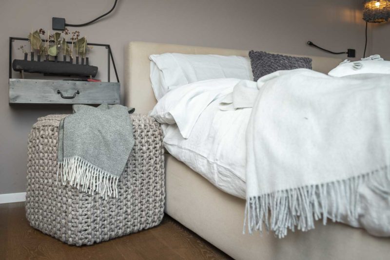 Pouf grigio - beige melange - immagine 6