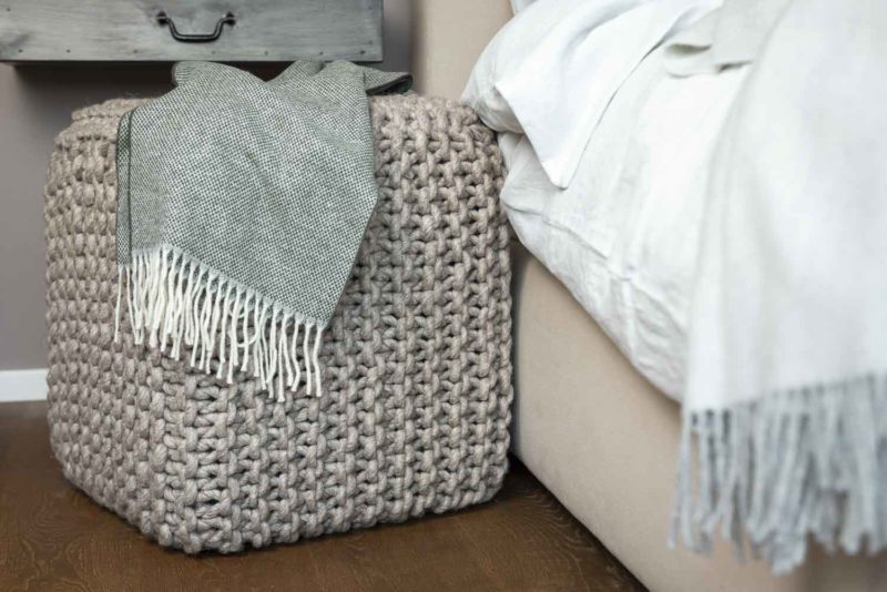 Pouf grigio - beige melange - immagine 7
