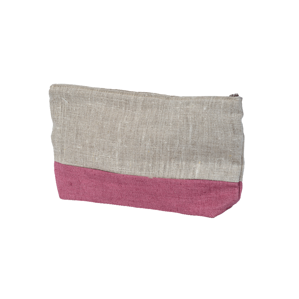 Beautycase in lino a due colori