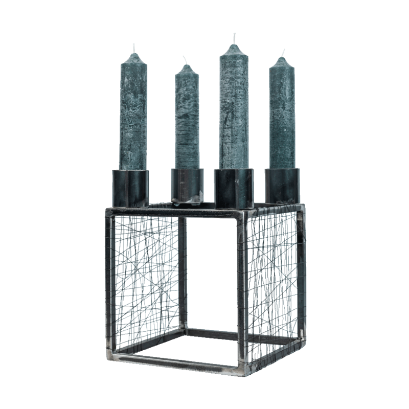 COMPOSTO - candelabro quadrato in ferro