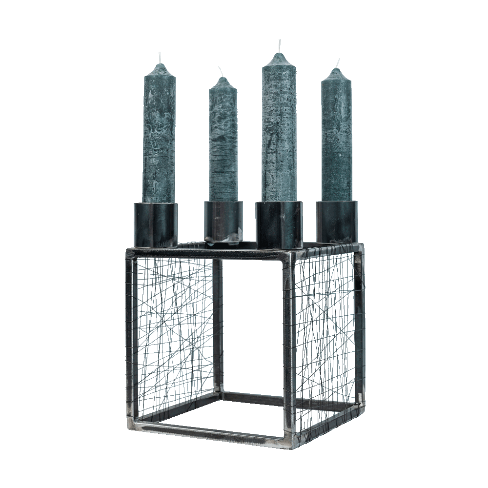 COMPOSTO - candelabro quadrato in ferro