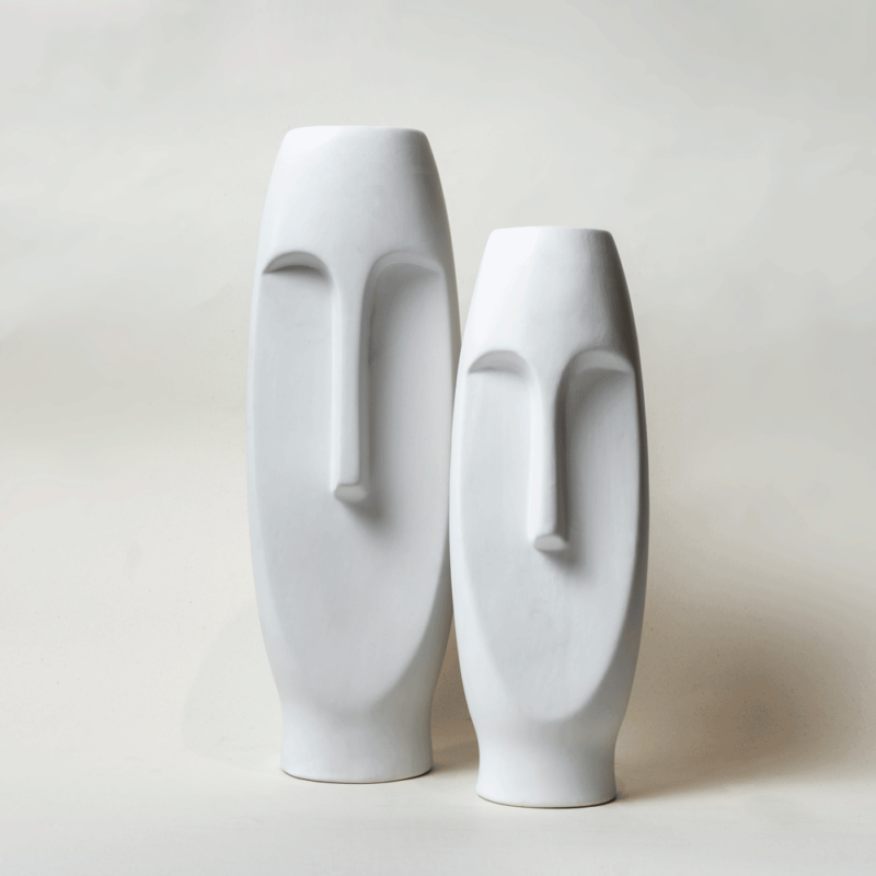 Vaso in ceramica con viso scolpito - immagine 2