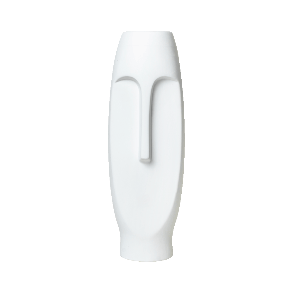 Vaso in ceramica con viso scolpito